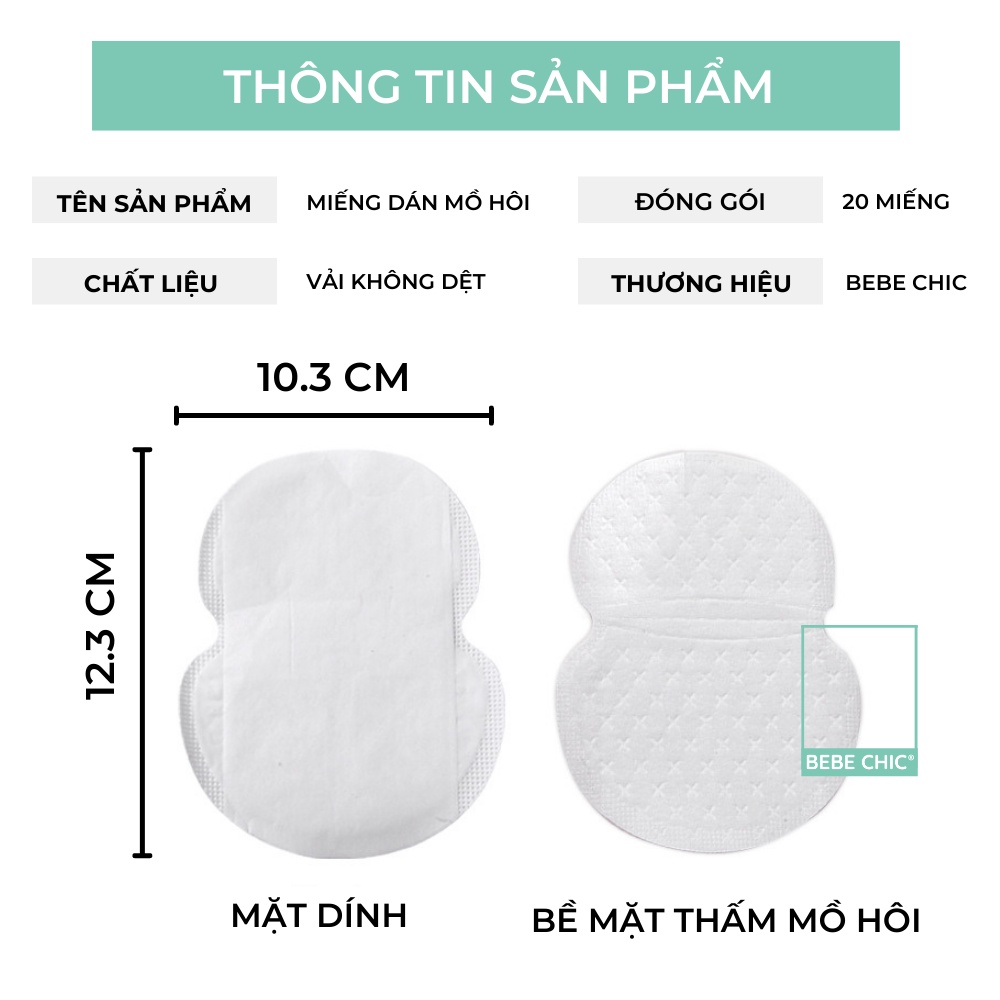 Combo 60 Miếng Dán Thấm Mồ Hôi BEBECHIC