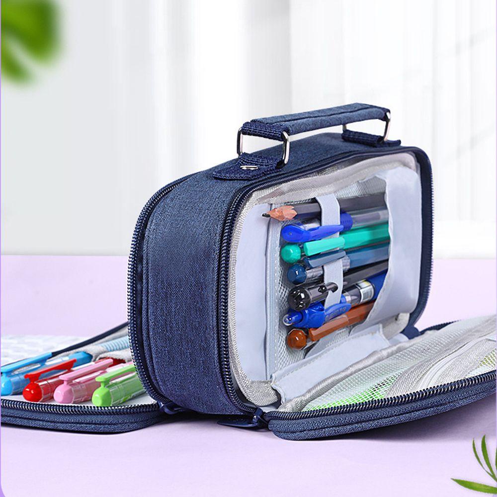 PISTA Túi Đựng Bút Bằng Vải Canvas Sức Chứa Lớn Dành Cho Văn Phòng