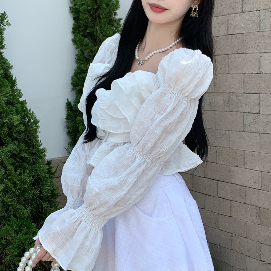 Áo Croptop Tay Dài Thiết Kế Quyến Rũ Hợp Thời Trang