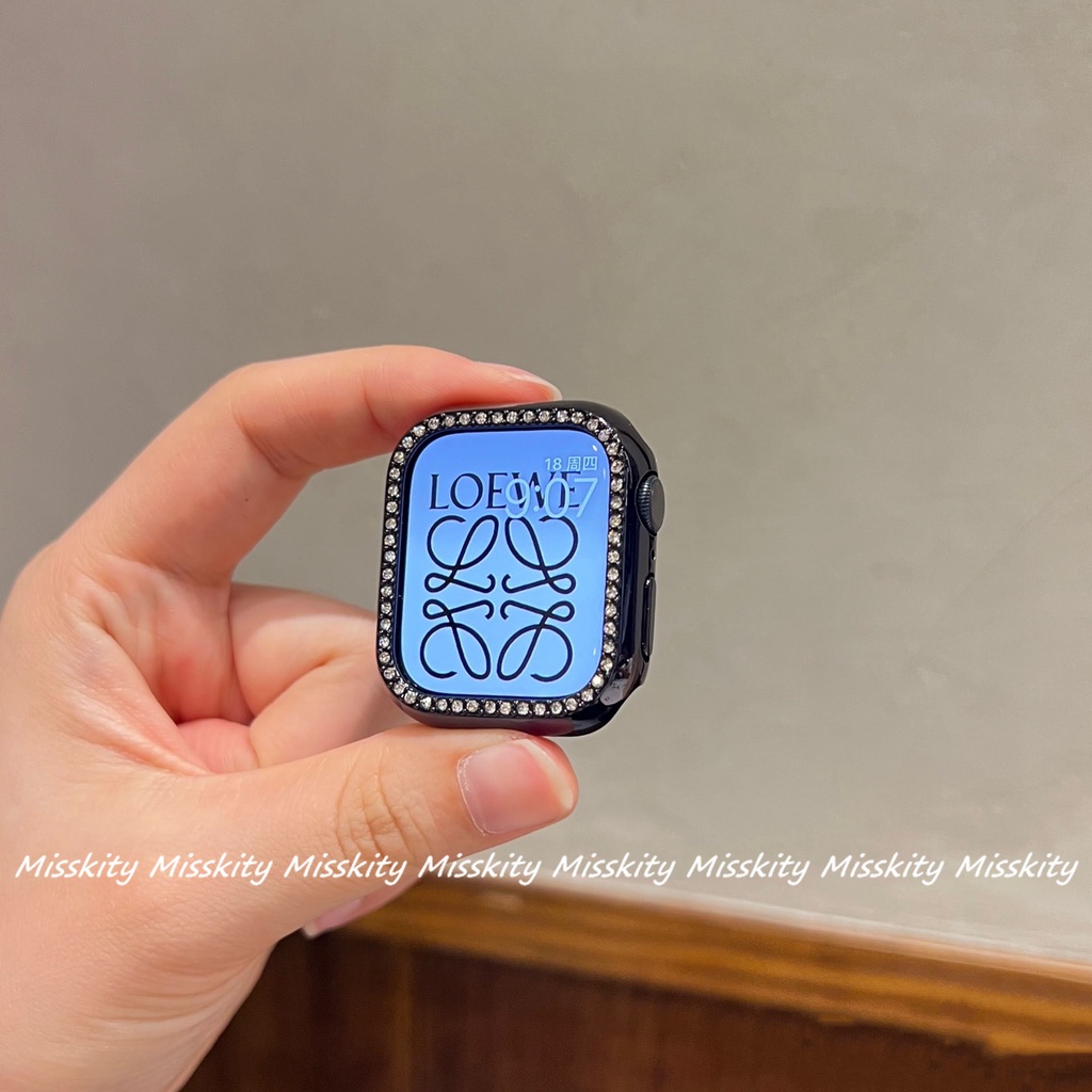 Ốp Bảo Vệ Đính Kim Cương Cho Apple Watch Series 7 6 SE 5 4 3 2 45mm 44mm 40mm 41MM