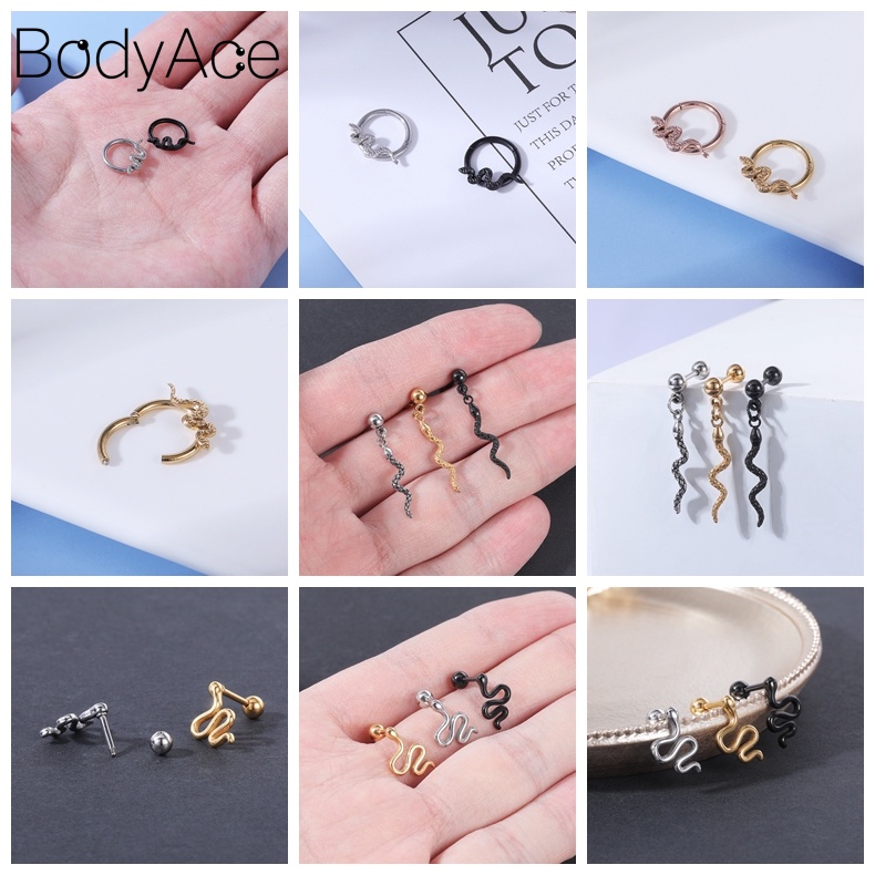 Khuyên Xỏ Cơ Thể Hình Rắn Đính Đá Cá Tính