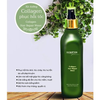 XỊT DƯỠNG COLLAGEN SOPHIA PHỤC HỒI TÓC Collagen Hair Repair Water 250ml