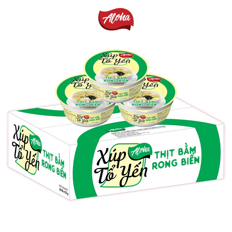 - Xúp Tổ yến Thịt bằm Rong biển Aloha ăn liền – Tô 55gr
