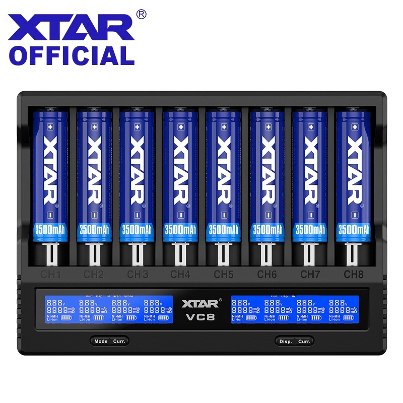 Bộ Sạc Pin xtar new vc8 type-c 8-slot 21700 Chất Lượng Cao