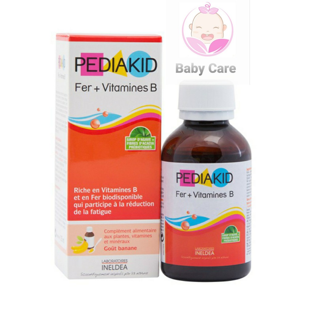 Freeship 💗 Pediakid bổ sung Fer + Vitamin B (Sắt và vitamin nhóm B) 125ml giúp bổ sung sắt và giúp bé ăn ngon