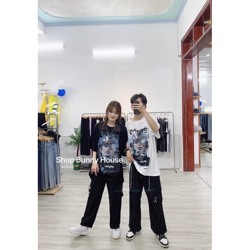 [ Rẻ vô địch ] Áo thun cotton tay lỡ dáng rộng unisex —mặt hoa