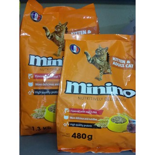 Thức ăn cho mèo Minino Tuna Flavored 480gr, 1300g