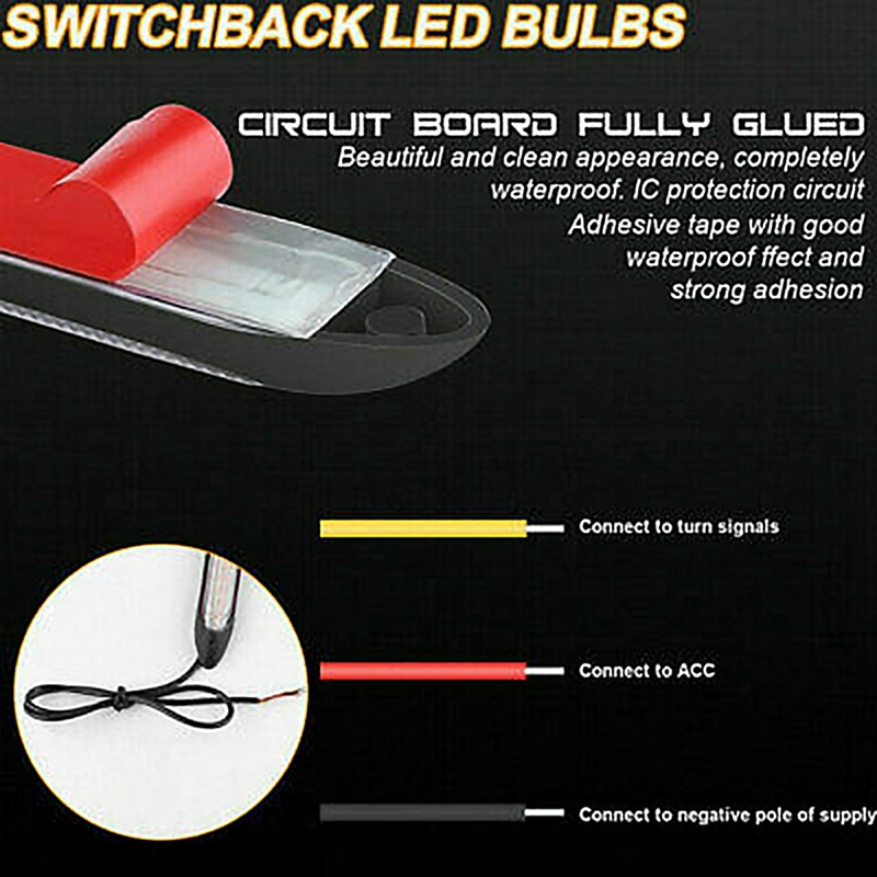 2x Đèn LED chạy ban ngày đa năng Đèn LED chạy ban ngày màu trắng DRL Đèn báo rẽ Đèn sương mù Màu hổ phách 12V