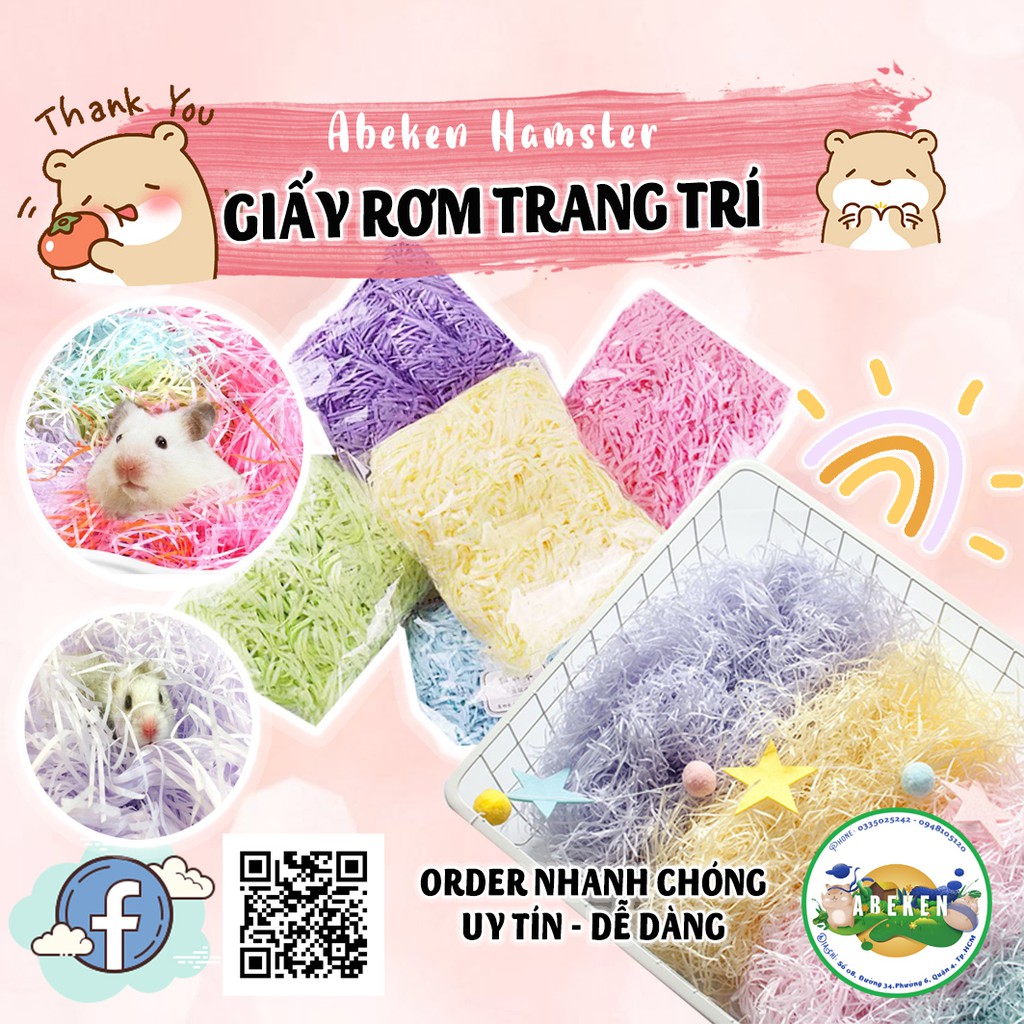 Giấy rơm màu sắc trang trí lồng Hamster