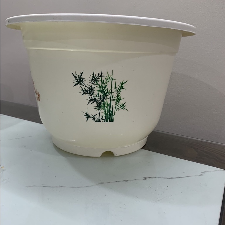 Chậu nhựa trồng cây in hoa văn Combo 10 cái, chậu tròn trồng hoa cây cảnh bonsai hàng loại 1 dày đẹp