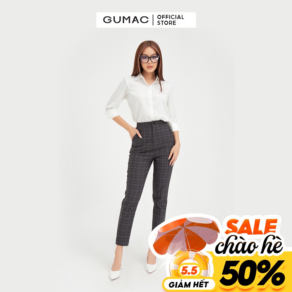 [Mã WABRGU100 giảm 15% đơn 249K tối đa 100k] Áo sơ mi nữ from cơ bản GUMAC thiết kế công sở, basic nhiều màu AB403