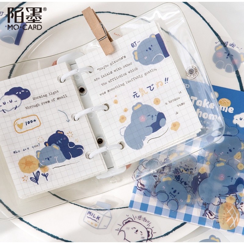 Sticker cute 💖 Túi set 40 hình dán nhiều chủ đề của hãng Mo-card nổi tiếng trang trí sổ planner bullet journal Hàn Quốc