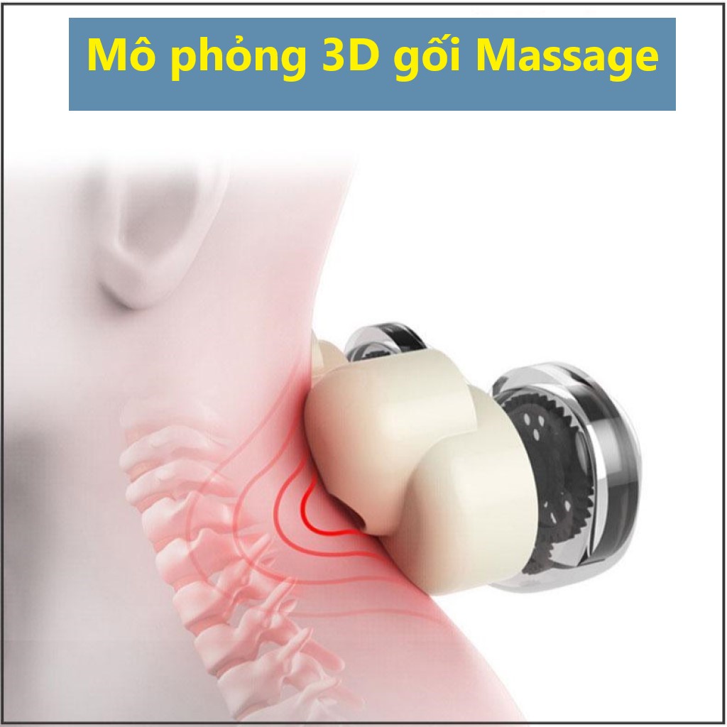 Máy Massage Cổ Vai Gáy Tích Điện Hồng Ngoại Cao Cấp, Gối Massage Cổ Vai Gáy Tích Điện Hồng Ngoại Cao Cấp