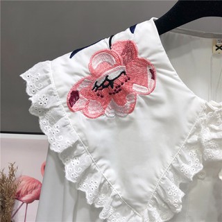 Áo Sơ mi  cổ búp bê hoa thêu
