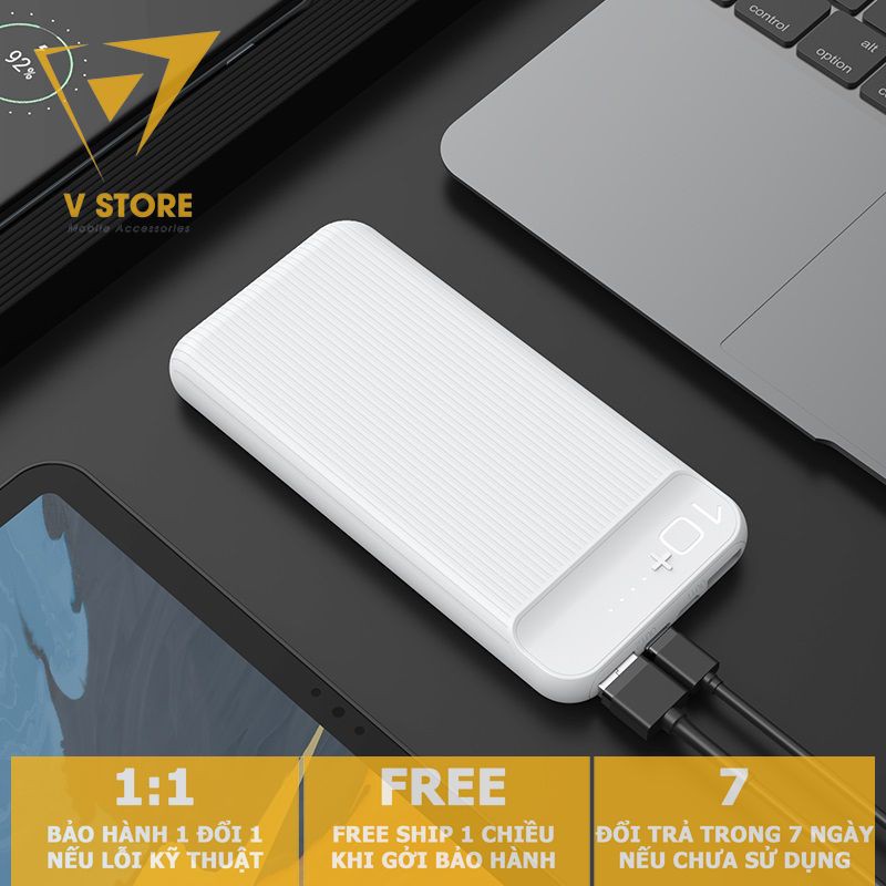 Pin sạc dự phòng 10000mah Hoco J52 - lanex LPB-N11 2 cổng usb 2a đèn led giá rẻ [hoco đà nẵng]