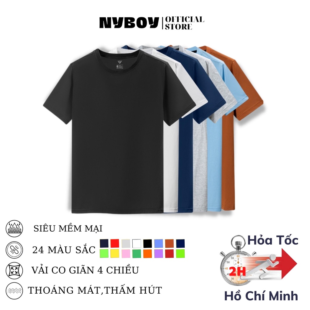 Áo Thun Trơn unisex  Nam Nữ Tay Ngắn Nhiều Màu Vải mịn