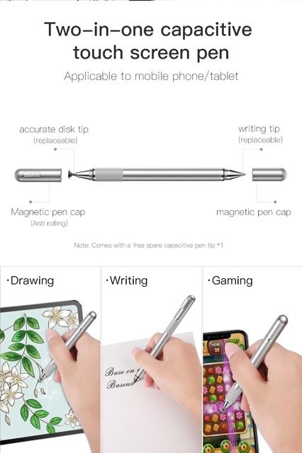 [ Sỉ - Lẻ ] Bút cảm ứng điện dung 2 trong 1 Baseus Golden Cudgel Capacitive Stylus Pen cho Smartphone / Tablet/ iPad