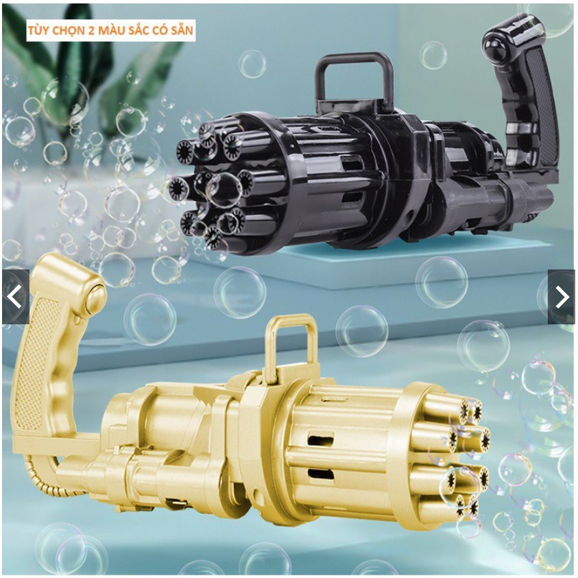 Súng Bắn Bong Bóng 8 Nòng Siêu Mạnh Kèm 1 Gói Xà Phòng