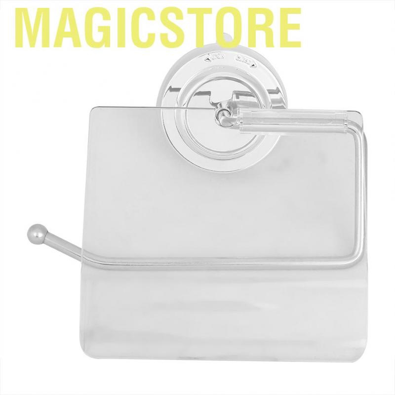Magicstore Waterproof Toilet Paper Holder Suction Cup Installation Home Hotel Bathroom Storage Roll Stand