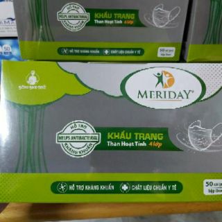 Khẩu trang y tế than hoạt tính Meriday - 50 cái/Hộp