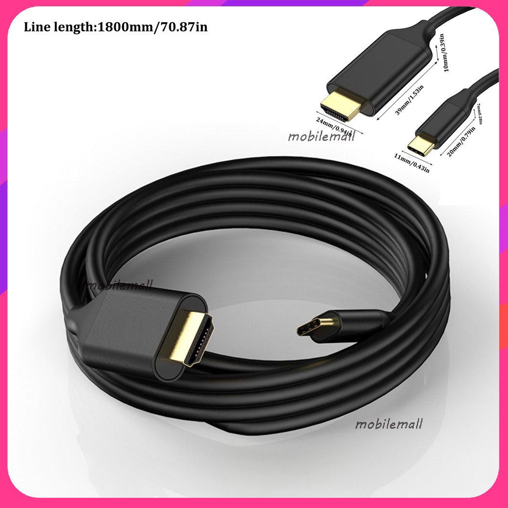MớiType-C To HDMI 1.8M Support 4K60Hz Resolution Type-C To HDMI Adapter Cable