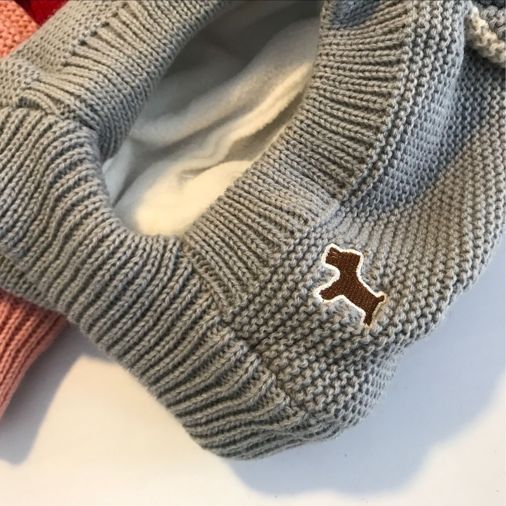 Mũ len dệt kim tai cún thời trang thu đông Hàn Quốc dễ thương giữ ấm cho bé trai và bé gái