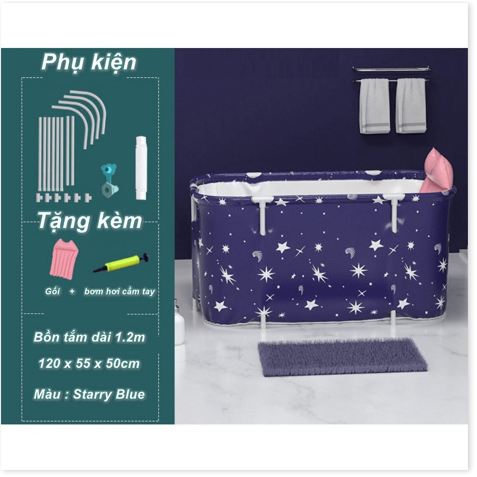 Bồn tắm xếp gọn người lớn NightFall 1m2 + tặng kèm gối