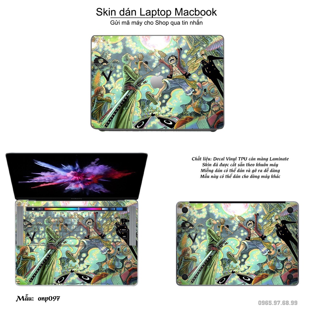 Skin dán Macbook mẫu One Piece (đã cắt sẵn, inbox mã máy cho shop)