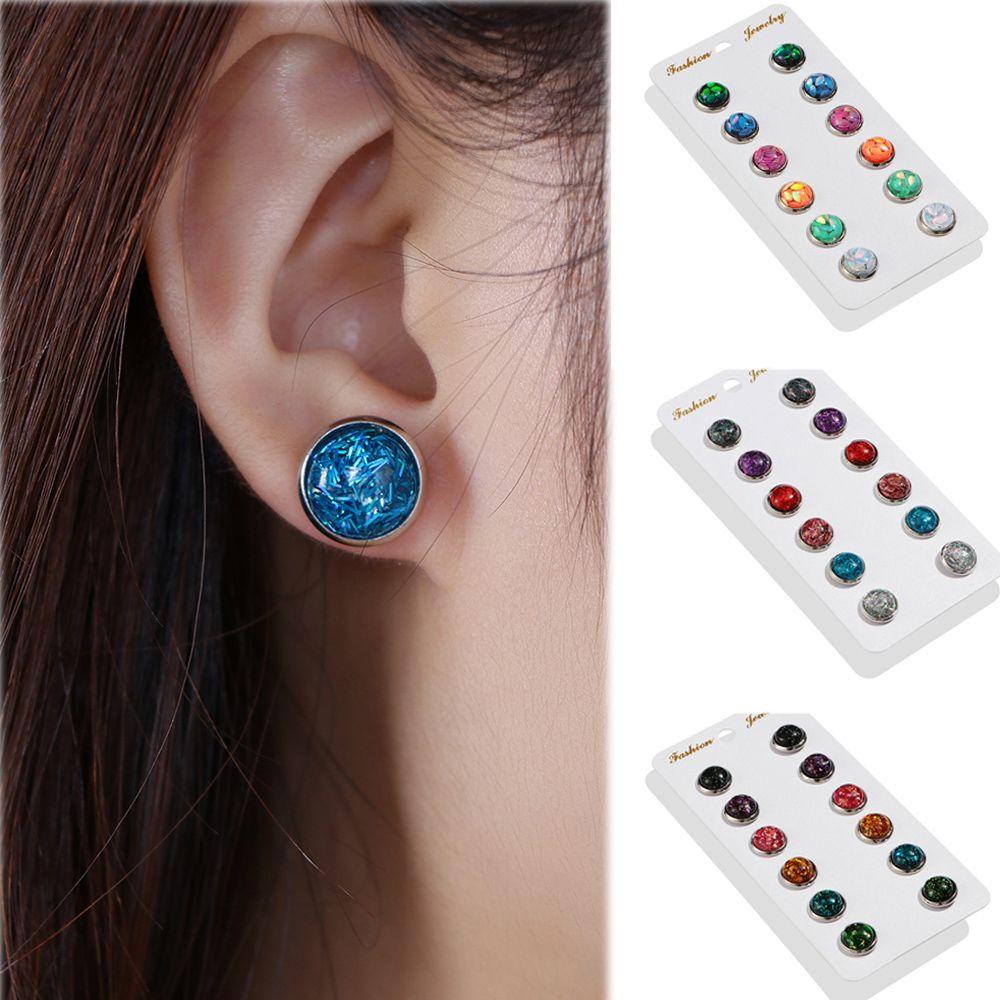 Set 6 Đôi Bông Tai Hình Hoa Hồng 12mm|Túi Xách Nữ Màu Hổ Phách Hợp Thời Trang Sang Trọng Quý Phái