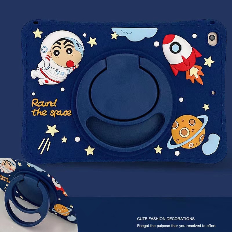 Bao Da Máy Tính Bảng Xoay 360 Độ Cho iPad 10.2-inch 9 / 8 / 7 10th Mini Air 1 2 3 Air 4 5 iPad Pro 2020 Mini 6°- Ốp Điện Thoại Silicon Hình Phi Hành Gia Hoạt Hình Có Giá Đỡ Xoay Được Cho Tay Cầm