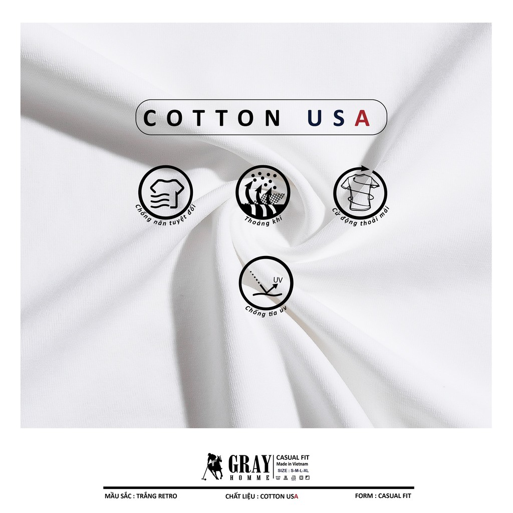 Áo thun nam cổ tròn vải Cotton xuất xịn,chuẩn form,trẻ trung, năng động - GRAYHOMME TSG010 | BigBuy360 - bigbuy360.vn