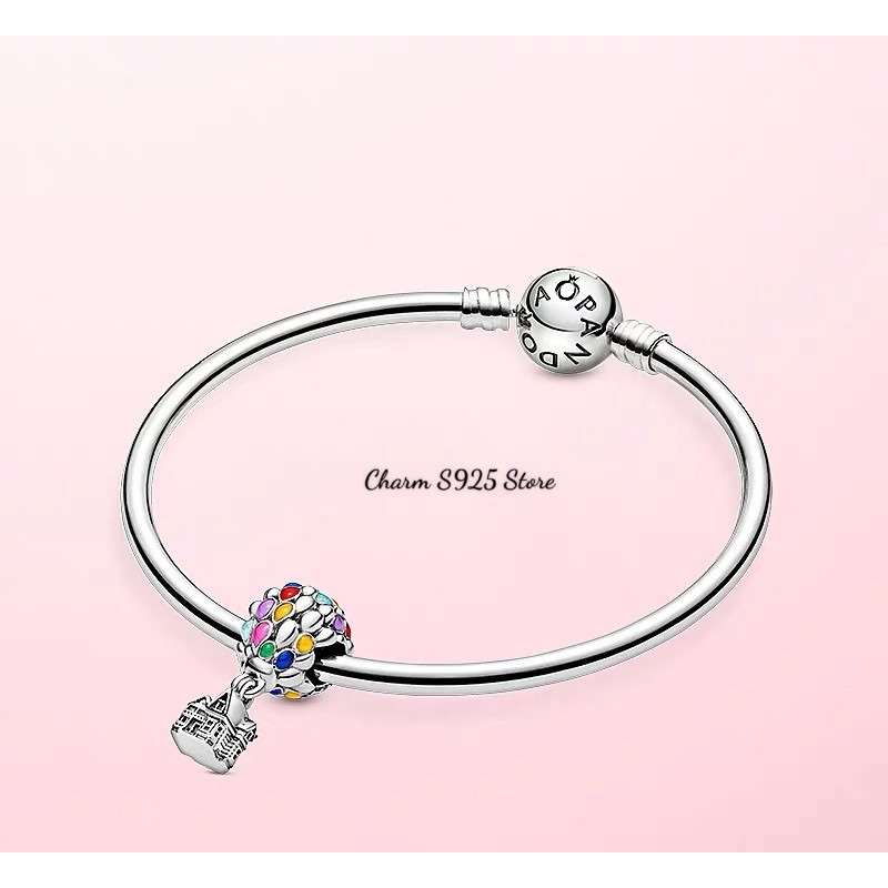 charm pan ngôi nhà khinh khí cầu ngũ sắc bạc s925 cao cấp