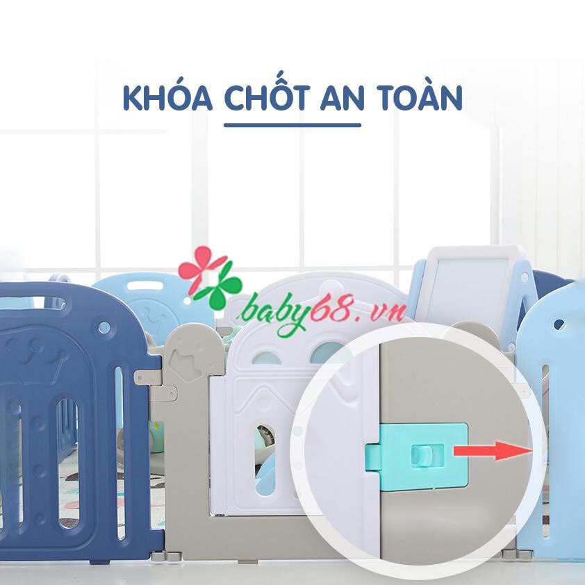 Quây cũi cho bé Holla vương miện cao cấp 2020 -  Tặng kèm 3 món , 100 bóng nhựa, 1 thảm êm, 1 rổ bóng