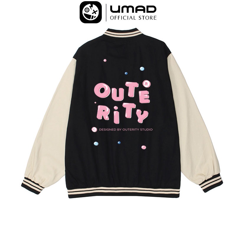 Áo khoác Bomber UMAD mẫu OUTERITY Premium Pform rộng phông Unisex nam nữ vải nỉ cotton 100% dày đẹp hot 2022