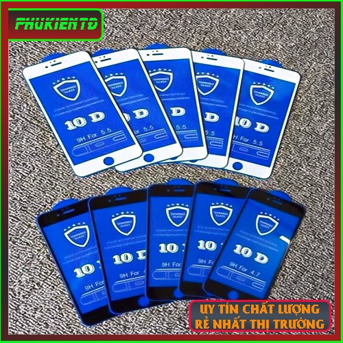 Kinh Cường lực iphone 10D full màn- iphone 6/6s/6plus/6splus/7/7plus/8/8plus/plus/X/Xr/