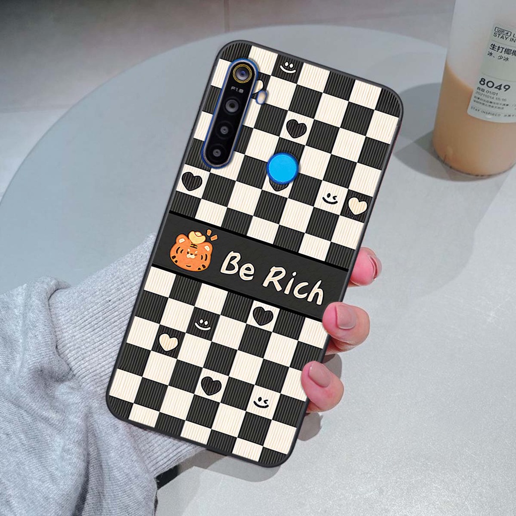 Ốp Realme 5 / 5 Pro / C3 gấu Bear rick caro vuông thời trang siêu đẹp
