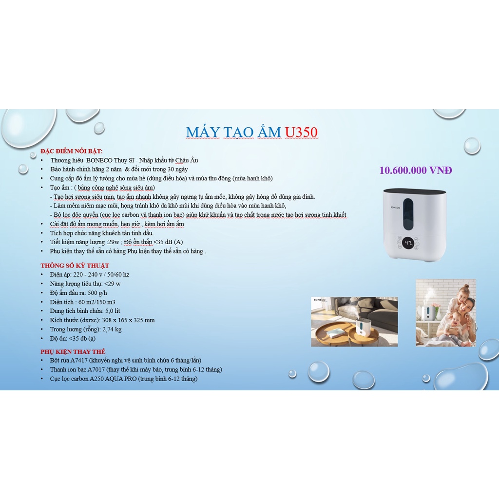 Shop Bố Ken - Máy tạo ẩm BONECO U200/U250/U350