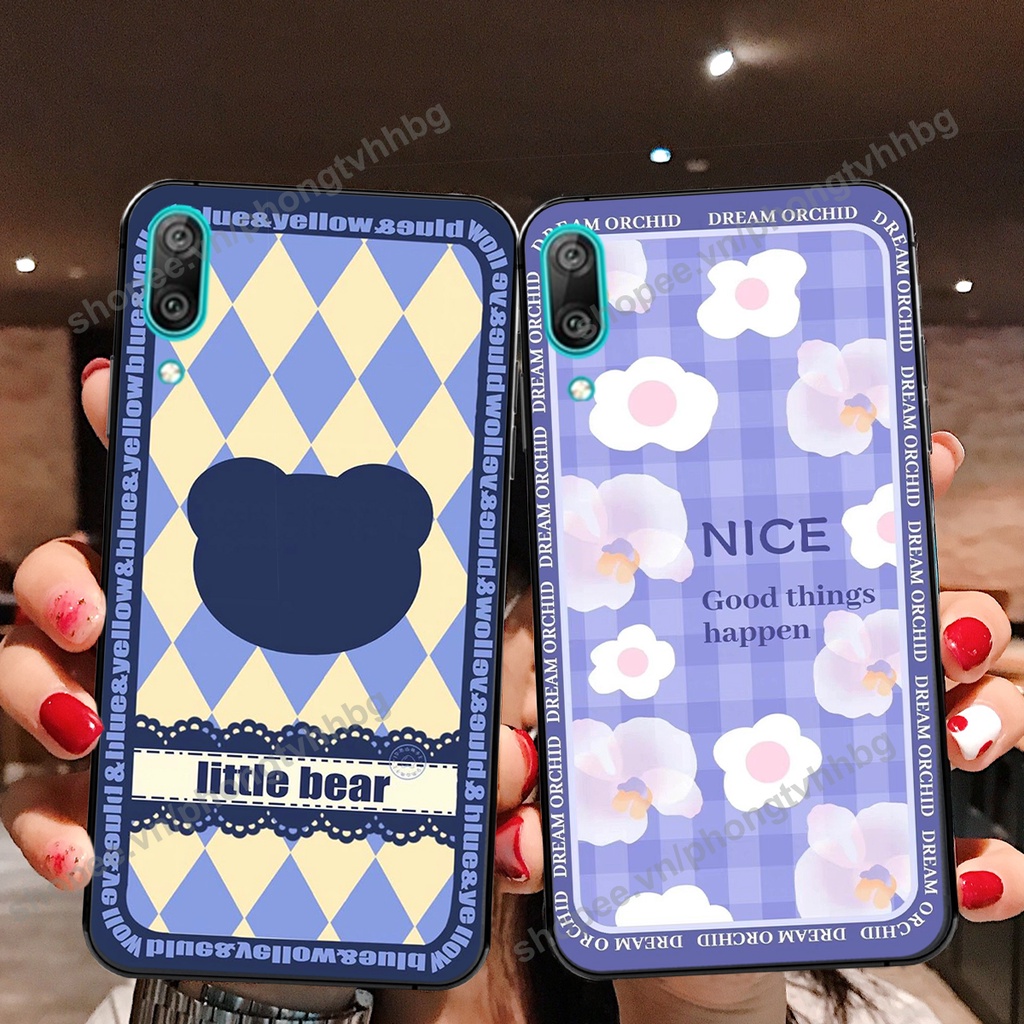 Ốp lưng Huawei Y7 Pro 2019 trái tim mẫu gấu siêu cute thể thao cực bền