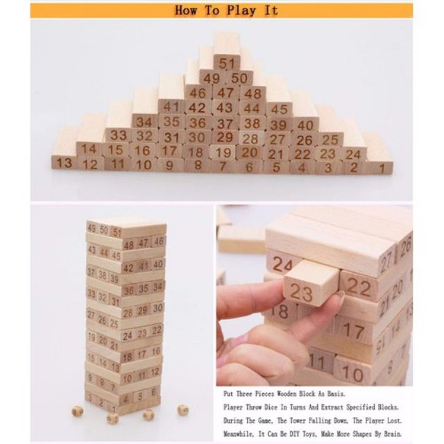 Bộ đồ chơi rút gỗ 54 chi tiết