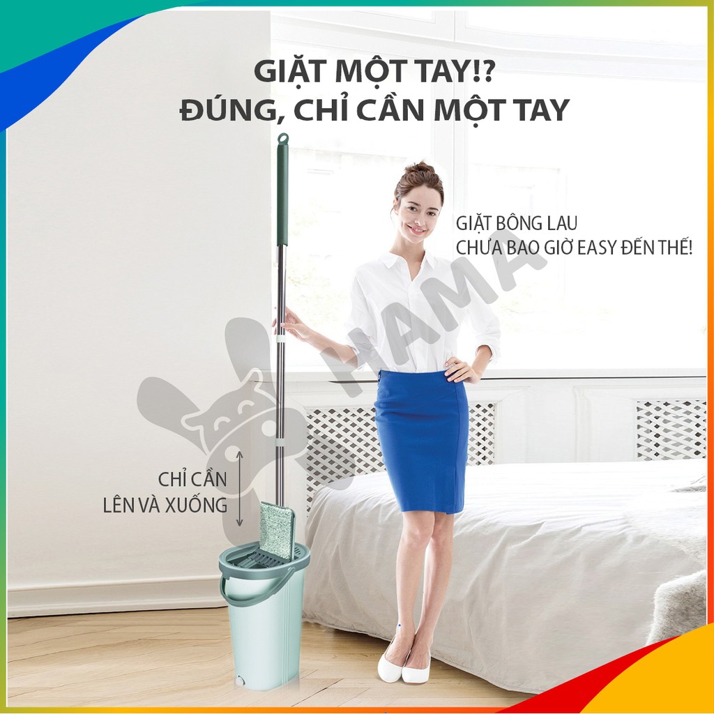 Cây lau nhà tự vắt thông minh HAMA, Oval Standard, mã GD_VS_001 | BigBuy360 - bigbuy360.vn