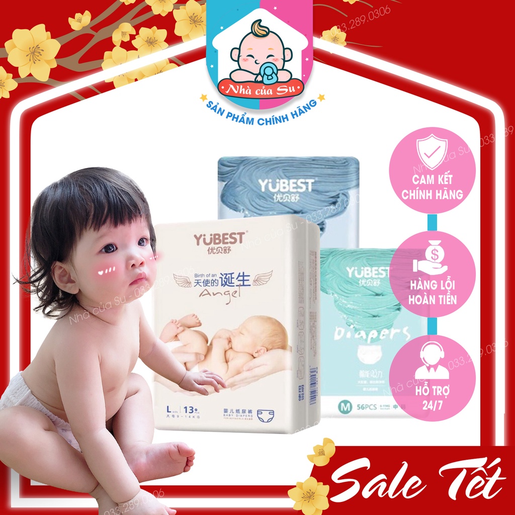 Bỉm Yubest FREESHIP Tã YUBEST Gold/ Angel nội địa Trung quần/dán S90, M84, L78, XL72, XXL66 Nhà của Su