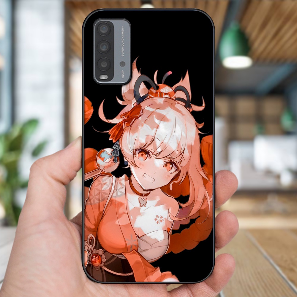 Ốp lưng Xiaomi Redmi 9T viền đen in hình Yoimiya Genshin Impact