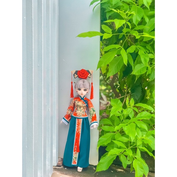 Đồ cổ trang cách cách viền tà cho búp bê bjd 1/4 48cm