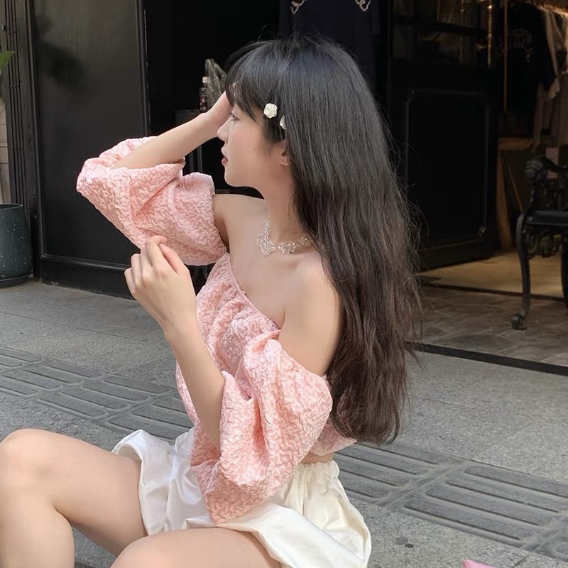 Áo Trễ Vai Croptop Tay Bồng