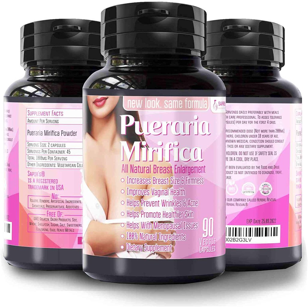 Pueraria Mirifica 2000mg 90v -  Viên Uong Nở Ngực - Đẹp Da & Tóc - Date 2023