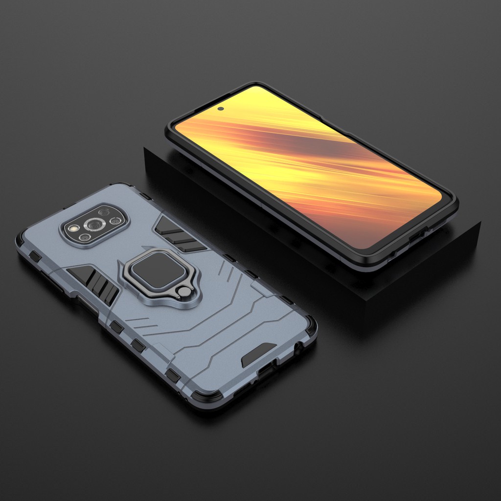 Ốp lưng Poco X3 NFC / Poco X3 Pro / Poco X3 GT / Poco X4 Pro 5G Iron Man Iring chống sốc giá đỡ xem phim cao cấp cao cấp