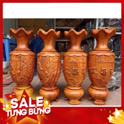 Cặp Lục Bình Gỗ Hương Cao 50cm