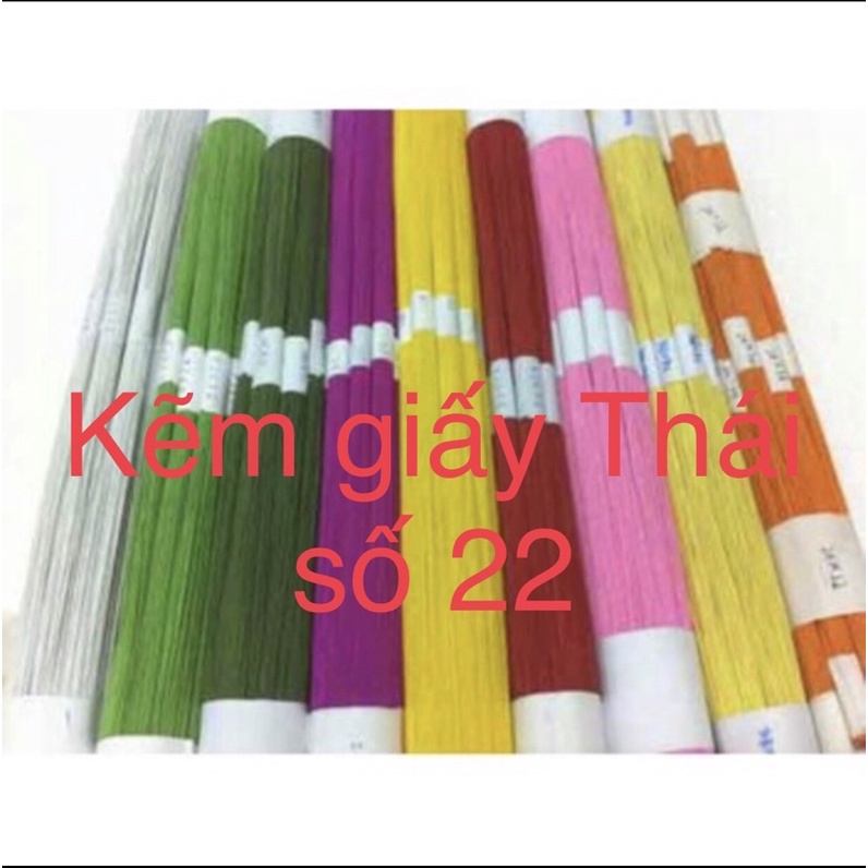 Kẽm giấy Thái Lan số 22 (cứng vừa) các màu, bó dài 60cm (100 sợi)