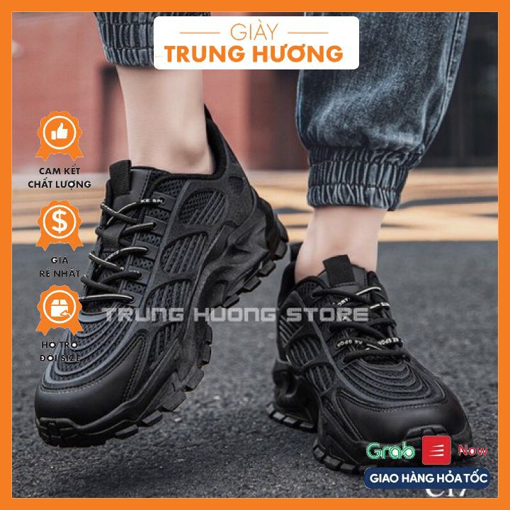 [BÁN LỖ LẤY ĐÁNH GIÁ 5 SAO] Giày Thể Thao Nam,Giày Sneaker Màu Đen - Hàng Chính Hãng CAO CẤP Trung Hương B74 fullbox