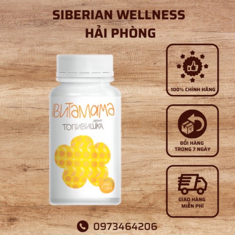 Viên nhai tăng cường sức đề kháng cho bé VitaMama Siberian Wellness 400 viên